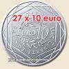 Franciaország  27 x 10 euro '' Franciaország régiói '' 2011 UNC!